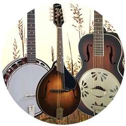 New and Used Folk Instruments, ukuleles, banjos, mandolins, resonator guitars, accordions, harmonicas and more.