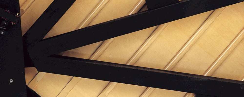 Close up detail of Yamaha Piano bracing pattern