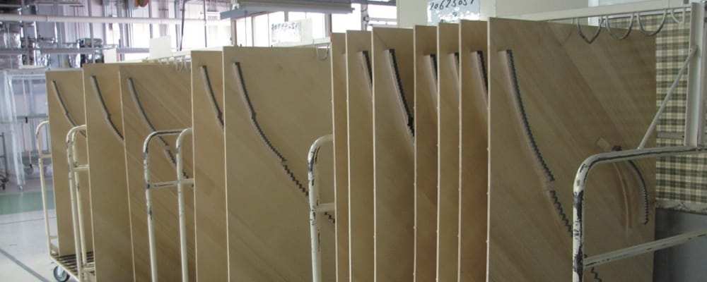 Yamaha Factory Wood for Soundboards Hanging in a row