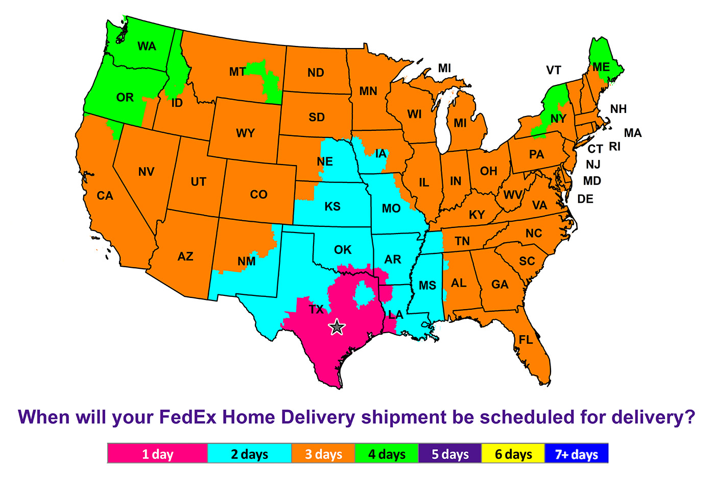 FedEx Ground Economy Shipping Map