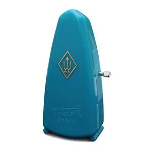 Wittner Taktell Piccolo Mechanical Metronome - Turqoise Plastic Casing and Cover without Bell