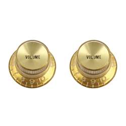 Allparts PK-0184-032 Volume Reflector Knobs - Gold with Gold (Pair)