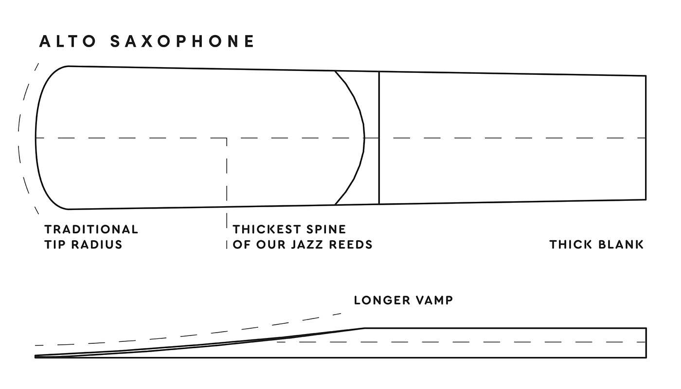 Select Jazz Alto Saxophone Reed Diagram