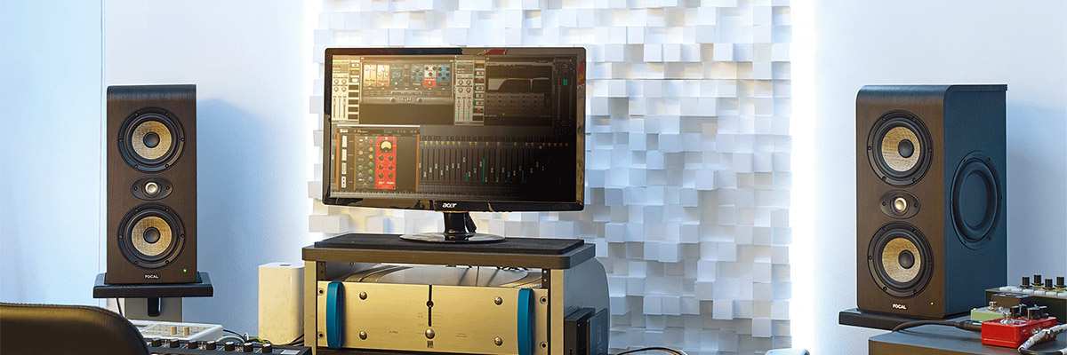 Focal Shape Twin Studio Monitors in Mix Control Room Setting