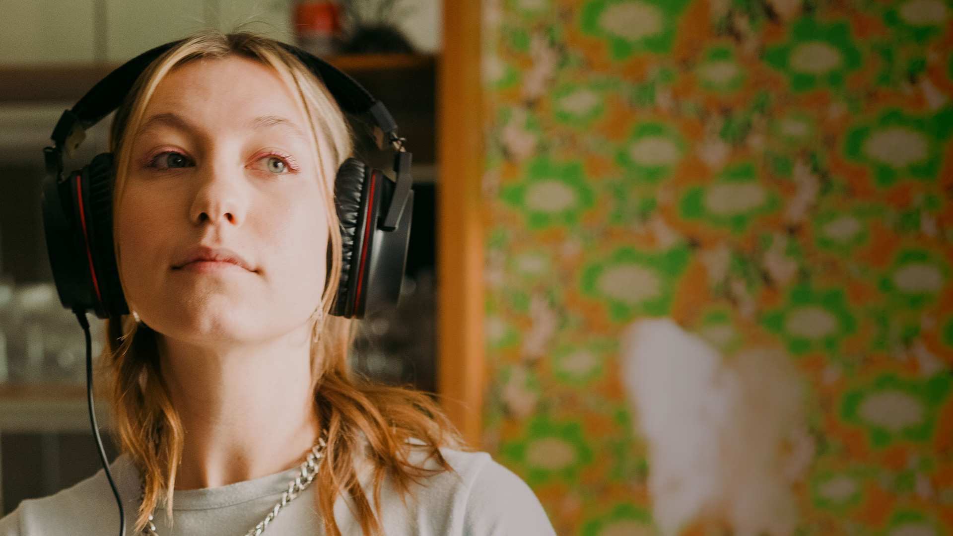 Girl in Focusrite Studio Headphones