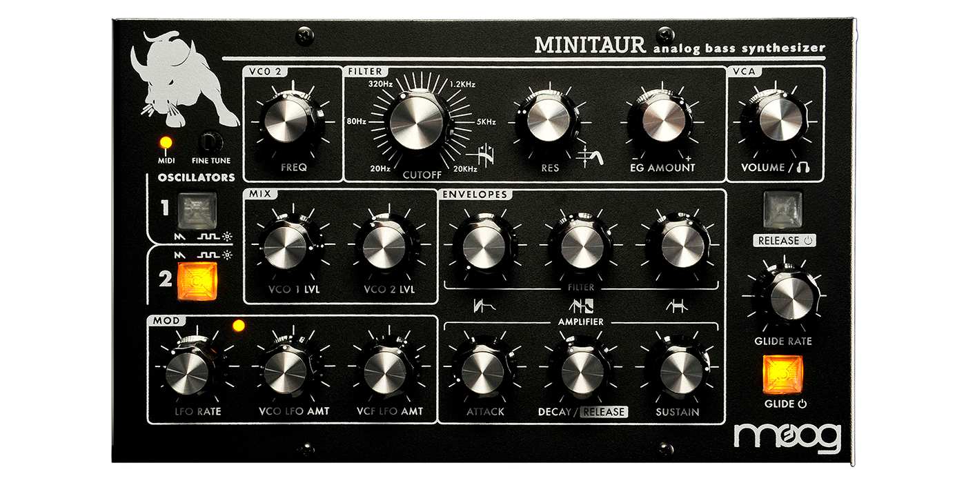 Moog Minitaur Analog Bass Synthesizer Top Panel View