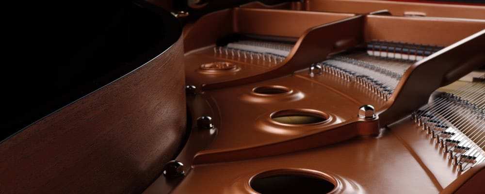 Close up detail of Yamaha Piano Soundboard