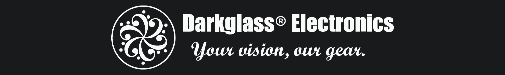 Darkglass Brand Logo White on Black Background