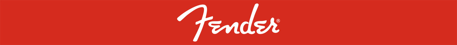 Fender White Logo Red Background