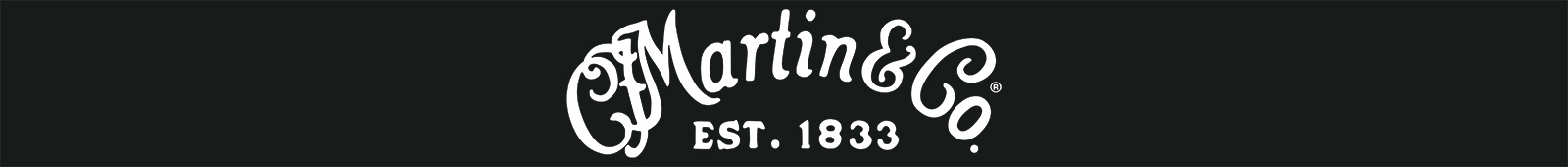 Martin Guitar White Logo Black Background