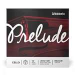 D'Addario Prelude Cello Single D String - Solid Steel Core / Nickel Winding - 1/2 Scale Medium Tension