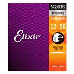 Elixir Nanoweb 80/20 Bronze Acoustic Guitar Strings - 11077 Light-Medium (12-56)