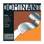 Dominant Cello D String - 3/4, Synthetic Core, Chrome Wound, Medium Tension