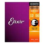 Elixir Nanoweb Phosphor Bronze Acoustic Guitar Strings - 16077 Light-Medium (12-56)