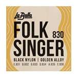 La Bella 830 Folksinger Ball-End Black Nylon Classical Guitar Strings