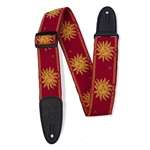 Levy's Woven Guitar Strap - Yellow-on-Red Sun