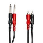 Hosa CPR-202 Stereo Interconnect - Dual 1/4in TS to Dual RCA - 2m