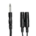 Hosa YPP-111 Y-Cable - 1/4in TS (M) to Dual 1/4in TS (F)
