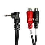 Hosa YRA-167 Stereo Breakout - 3.5mm TRS R/A  to Dual RCA (F)