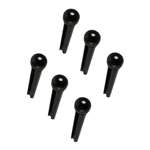 Allparts BP-0679-023 Plastic Bridge Pin Set - Black with White Dot (Set of 6)