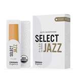 D'Addario Organic Select Jazz Alto Saxophone Reeds - Strength 3 Medium (Filed) Box of 10