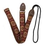 Souldier Mandolin Strap - Jaipur Maroon with Warm Brown Leather