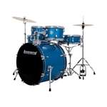 Ludwig Accent Drive 5pc Complete Drum Set with Cymbals - Blue Foil with Nickel Hardware