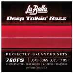 La Bella Deep Talkin' Flat Wound Bass Strings - Long Scale .045-.105