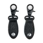 Levy's Pair of Handbag Guitar Strap Converters - Black Leather with Black Hardware