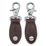 Levy's Pair of Handbag Guitar Strap Converters - Brown Leather with Chrome Hardware