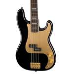 Squier 40th Anniversary Precision Bass - Gold Edition with Laurel Fingerboard and Gold Anodized Pickguard - Black