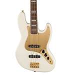 Squier 40th Anniversary Jazz Bass - Gold Edition with Laurel Fingerboard and Gold Anodized Pickguard - Olympic White