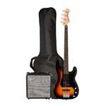 Squier Affinity Series Precision Bass PJ Pack with Amp and Accessories - 3-Color Sunburst with Laurel Fingerboard