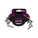 Ernie Ball 12" Flat Ribbon Patch Cable - Black (3-Pack)