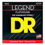 DR Legend FL-45 4-String Flatwound Stainless Steel Round Core Bass Guitar Strings - Medium (45-105)