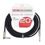 Gator Backline Series 20 Foot Instrument Cable - Right-Angled / Straight