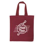 Strait Music Recycled Cotton Canvas Tote Bag - Maroon with White Retro Logo