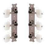 Allparts TK-7948-001 Gotoh Classical Tuning Keys - Nickel with White Buttons (Set)
