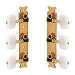 Allparts TK-7948-002 Gotoh Classical Tuning Keys - Gold with White Buttons (Set)