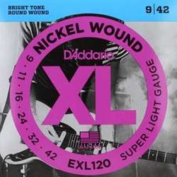 D'Addario EXL120 Super Light - Nickel Wound Electric Guitar Strings