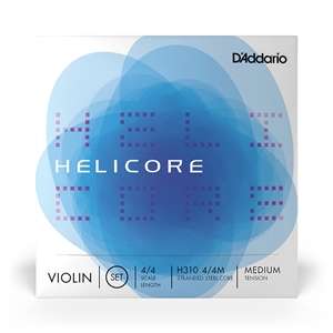 D'Addario Helicore Violin String Set - Stranded Steel Core - 4/4 Scale Medium Tension
