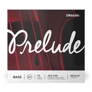 D'Addario Prelude Double Bass String Set - Stranded Steel Core - 1/4 Scale Medium Tension