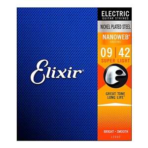 Elixir Nanoweb Electric Guitar Strings - 12002 Super Light (9-42)
