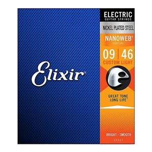 Elixir Nanoweb Electric Guitar Strings - 12027 Custom Light (9-46)