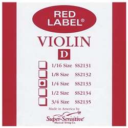Red Label Violin D String - 1/4, Steel Core, Nickel Wound, Orchestra Gauge