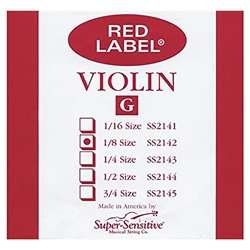 Red Label Super Sensitive Violin String G, 1/8 Size