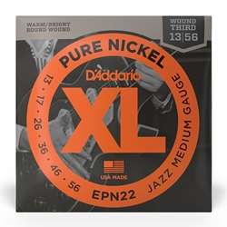 D'Addario EPN22 - Pure Nickel Jazz Medium Electric Guitar Strings (13-56)