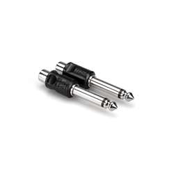 Hosa GPR-101 In-Line Adapter (Pair) - RCA (F) to 1/4in TS (M)