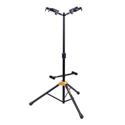 Hercules GS422B PLUS Auto Grip System (AGS) Double Guitar Stand with Foldable Backrest