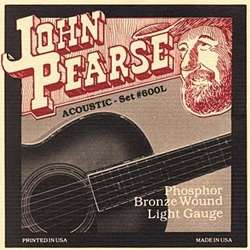 John Pearse P600L Phosphor Bronze Light Gauge Acoustic Guitar Strings